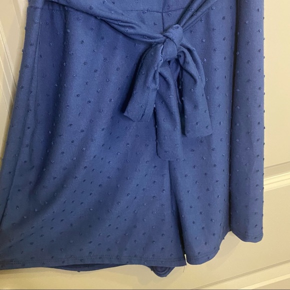 3/$35 Blue Cotton Romper - Picture 3 of 5